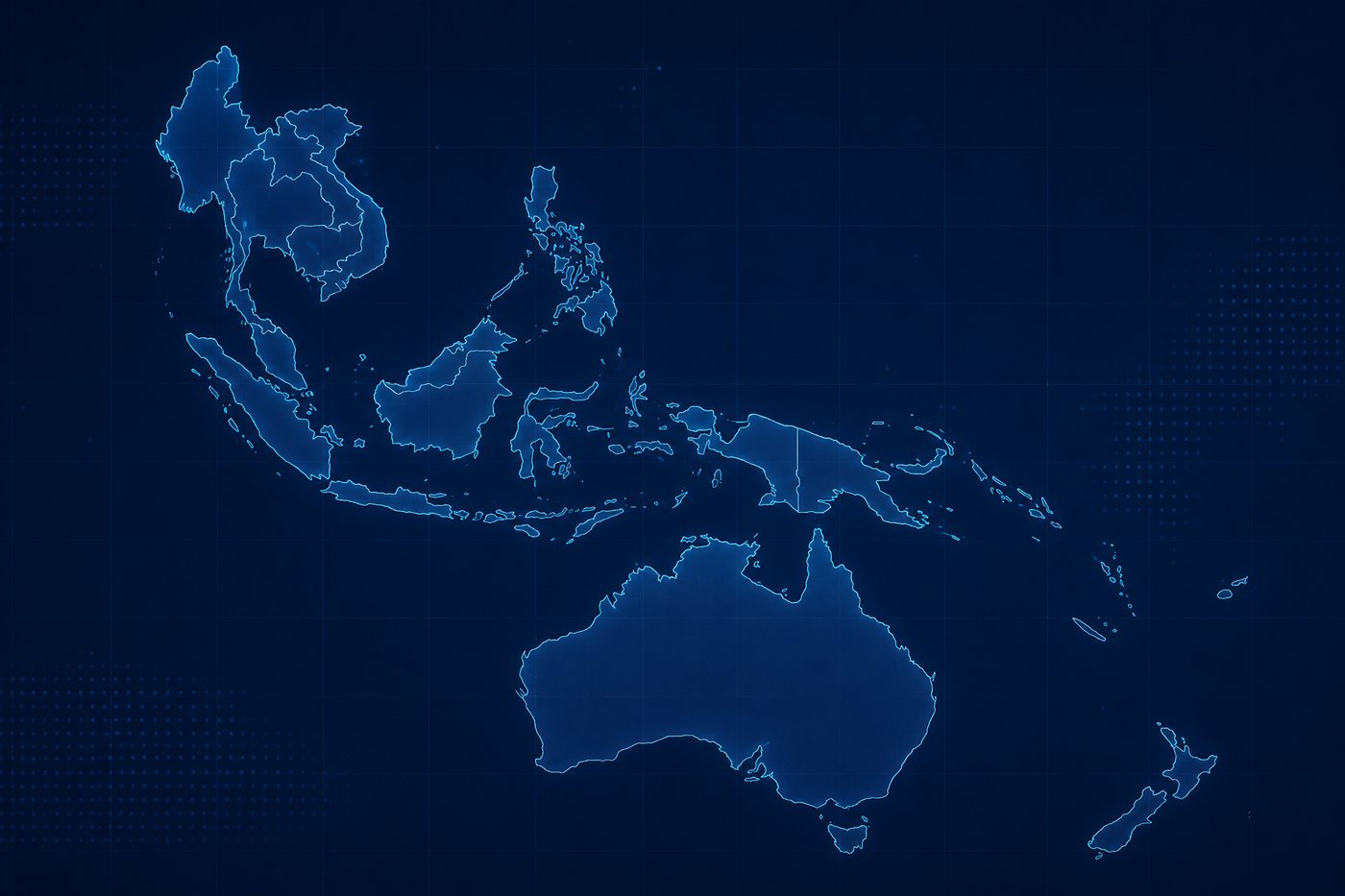 Map of client countries across Asia Pacific: Thailand, Vietnam, Indonesia, Singapore, Australia and Malaysia.